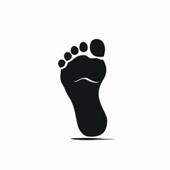 Canvas Print - Minimalist black footprint silhouette on a white background, representing simplicity and modern design.