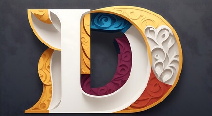 Wall Mural - Create an artistic vector illustration of the capital letter 