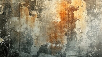 Poster - A wall with a lot of cracks and peeling paint. The wall is covered in rust and has a lot of texture
