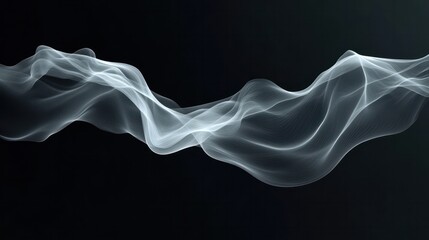 Poster - A long, white, wavy line that is almost black. The line is very long and it is almost as long as the image