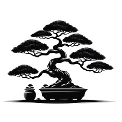 Wall Mural - tree nature vector illustration bonsai.