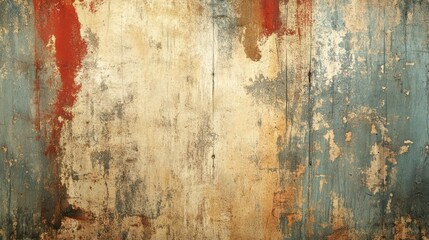 Poster - A wall with a lot of paint splatters and a few red splotches. The wall is made of wood and has a rough texture. Scene is somewhat chaotic and unkempt