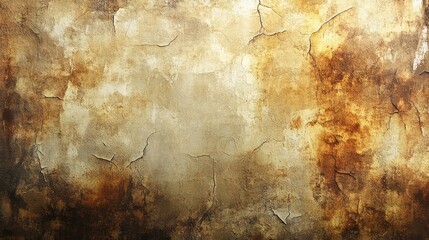 Poster - A wall with a lot of cracks and peeling paint. The wall is brown and has a lot of texture