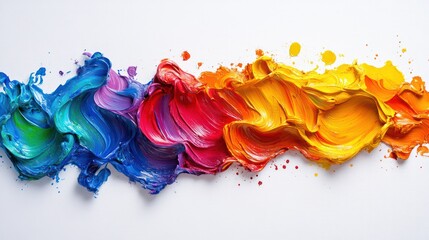 Aufkleber - A colorful paint splatter with a rainbow stripe. The colors are bright and vibrant, creating a sense of energy and excitement. The splatter appears to be a work of abstract art