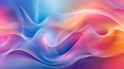 Poster - Dynamic flowing abstract illustration with vibrant colors blending in a serene wave pattern