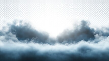 Aufkleber - The sky is filled with dark clouds, and the sun is barely visible. Scene is somber and foreboding