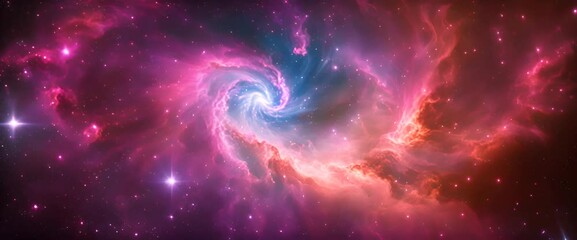 Wall Mural - Bright, colorful clouds of gas and dust twist together in space