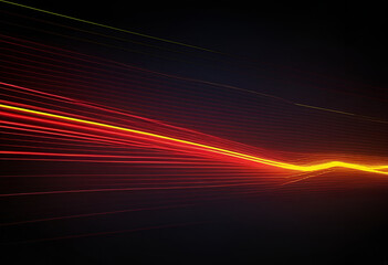 Wall Mural - neon red  and yellow  color digital line abstract  background. Generated by AI