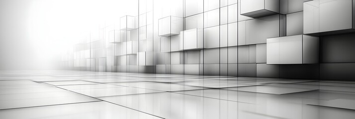 Fototapete - Clean Geometric Grid Pattern with Light Grey Lines on a Minimal Background