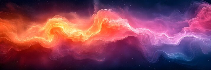Poster - vibrant fluid swirls in captivating colorful digital art background