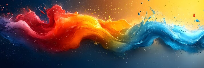 Poster - Vibrant Abstract Shapes and Fluid Patterns in Colorful Digital Art