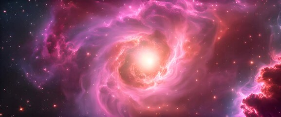 Wall Mural - Bright, colorful clouds of gas and dust twist together in space
