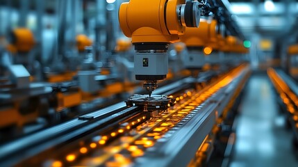 Fototapete - Innovative Graphic of an Industrial Factory with IoT Technology