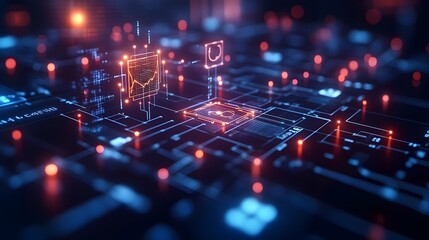 Leinwandbilder - Innovative Graphic Showcasing IoT Sensors in a Connected Health System