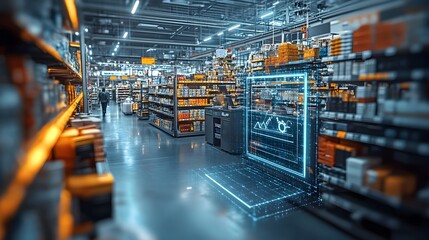 Leinwandbilder - Innovative IoT Sensor Technology Powering Retail Store Connectivity and Efficiency