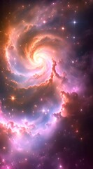 Wall Mural - Bright, colorful clouds of gas and dust twist together in space