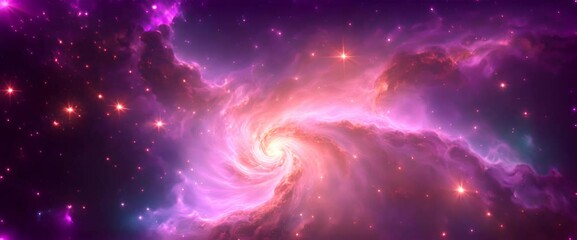 Wall Mural - Bright, colorful clouds of gas and dust twist together in space