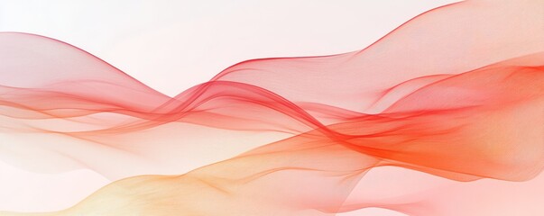 Wall Mural - Abstract red and orange waves on white