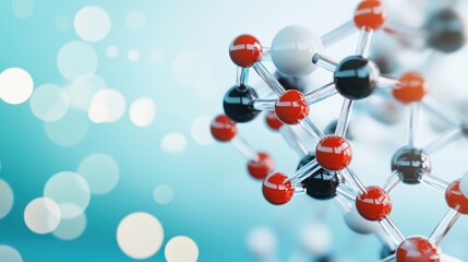 Wall Mural - Tartaric acid molecules linked together in a chain representing its chemical bonds and structure