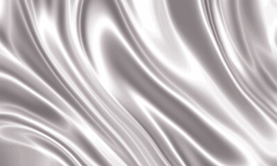 Wall Mural - Liquid silver silk texture background design with smooth waves.