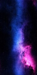 Wall Mural - A deep space gradient background fading from dark blue to rich purple with subtle starlike speckles evoking the vastness of outer space and a sense of mystery