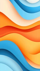 Poster - Holographic gradient waves, abstract vibe, flat design illustration