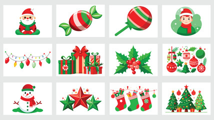 Wall Mural - Christmas elements set vector illustration.  Merry Christmas, Christmas vector design 