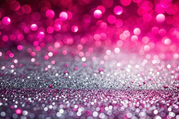 Canvas Print - vivid bokeh blurred glittering lights in red and pink shades creating sparkling atmosphere