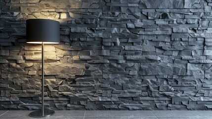 Sticker - Modern lamp beside gray stone wall