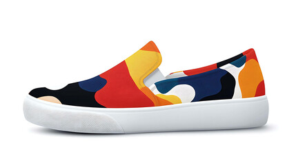 Canvas Print - Colorful abstract pattern slip-on sneakers.