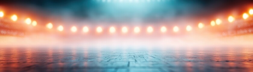 Poster - Abstract Stage with Lights and Fog.