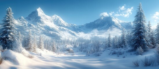 Sticker - Snowy Mountain Landscape