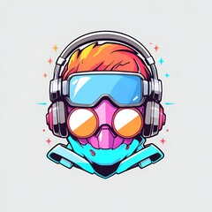 Poster - Cool Character Wearing Headphones