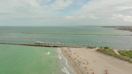 Wall Mural - Miami Beach from ocean view to port sunset