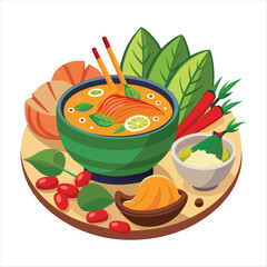 Wall Mural - Thai Foods illustration vector art