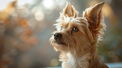 Funny Canine Web Banner with Ears Fluttering in the Wind