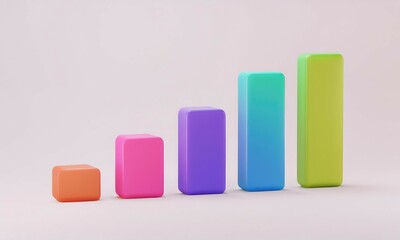 Poster - Colorful 3D Bar Chart.