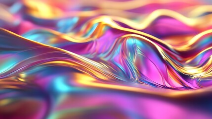 Wall Mural - Abstract Colorful Liquid Surface with Iridescent Shimmer