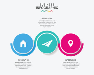 Infographic template design with icons and 3 options or steps. for presentation, web design