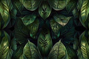 leaves of Spathiphyllum cannifolium, abstract green texture, nature background, tropical leaf Generative AI