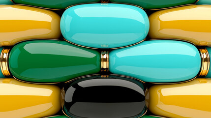 Aufkleber - Abstract vibrant colors and metallic elements flow in smooth curves, creating a modern, elegant design.