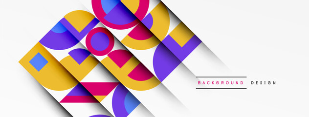 Aufkleber - Geometric design abstract background - circles squares