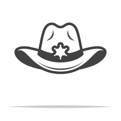 Sticker - Sheriff hat outline icon transparent vector isolated