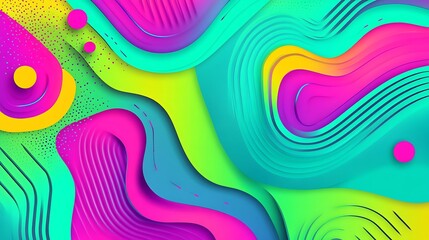 Poster - Abstract Colorful  D Wave Pattern Background