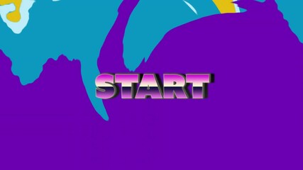 Wall Mural - Animation of start text over vibrant pattern background