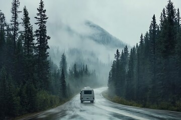 Sticker - driving in the mountains