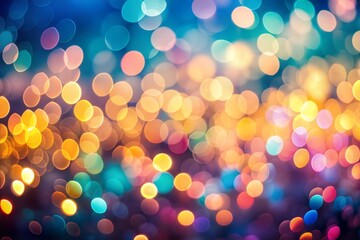 Canvas Print - colorful abstract bokeh lights vibrant visuals of blurred circles and light orbs