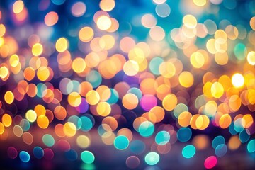 Canvas Print - colorful bokeh lights in soft focus creating dreamy atmosphere of abstract circles and gleaming colo