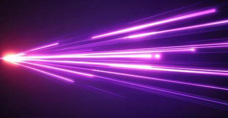 Aufkleber - Abstract purple lights are converging on a vanishing point. Futuristic speed and energy concept. High quality photo
