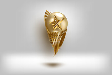 Sticker - Realistic Golden Star Trophy Award in Vector